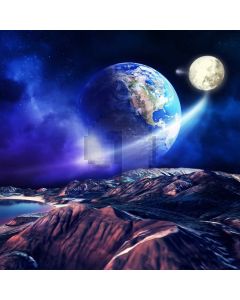 Universe Starring Night Mountain Computer Printed Photography Backdrop MSL-357
