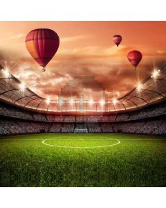 Hot Air Balloon Football Court Misty Sky Computer Printed Photography Backdrop MSL-362