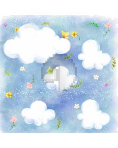 Flower Cloud Grass Computer Printed Photography Backdrop MSL-383