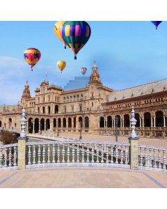 Architecture Balloons Bridge Sky Computer Printed Photography Backdrop MSL-391