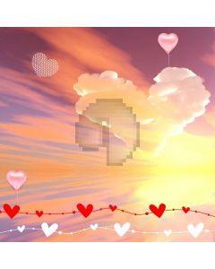 Pink And Red Heart Cloud Computer Printed Photography Backdrop MSL-408