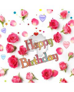 Birthday Rose Heart Computer Printed Photography Backdrop MSL-428