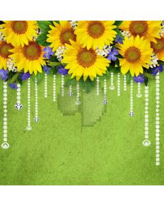 Sunflower Diamonds Blossoms Computer Printed Photography Backdrop MSL-430