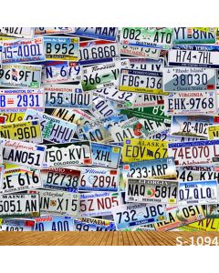 Plate Number Wall Computer Printed Photography Backdrop S-1094