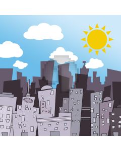 City Buildings Computer Printed Photography Backdrop S-1369