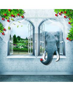 Naughty Elephants  Computer Printed Photography Backdrop S-156