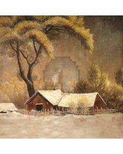 Autumn Cabins Computer Printed Photography Backdrop S-1738