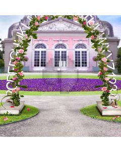 Flowery House Computer Printed Photography Backdrop S-1861