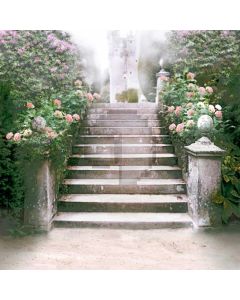 Stairs In Garden Computer Printed Photography Backdrop S-1906