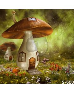 Mushroom Cabin Computer Printed Photography Backdrop S-600