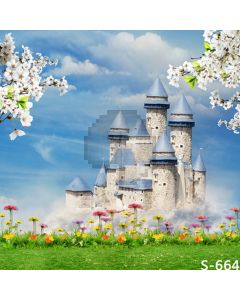 Swan Stone Castle Computer Printed Photography Backdrop S-664