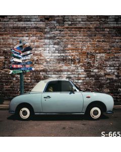 Retro Car Computer Printed Photography Backdrop S-665