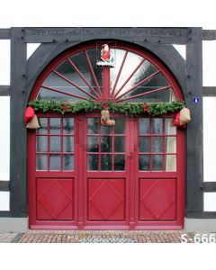 Christmas Door Computer Printed Photography Backdrop S-666