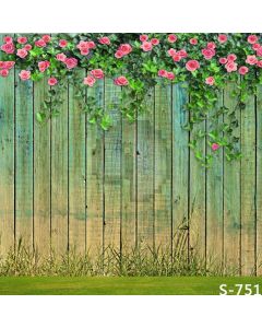 Wood Fence Wall Computer Printed Photography Backdrop S-751