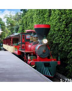 Cute Locomotive Computer Printed Photography Backdrop S-776