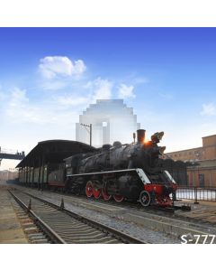 Retro Train Computer Printed Photography Backdrop S-777
