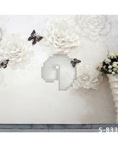 Butterfly And Flowers Computer Printed Photography Backdrop S-833