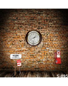Cute Clock Computer Printed Photography Backdrop S-895