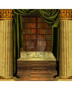 Classical Bookshelf Computer Printed Photography Backdrop XLX-072