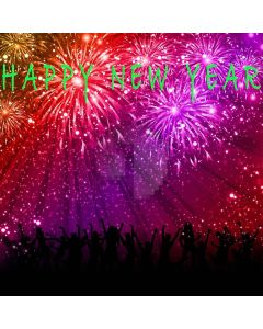 New Year's Fireworks Computer Printed Photography Backdrop XLX-089