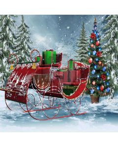 Pretty Christmas Car Computer Printed Photography Backdrop XLX-116