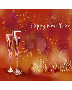 Happy New Year Computer Printed Photography Backdrop XLX-201