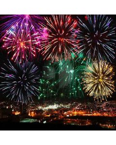 Charming Fireworks Computer Printed Photography Backdrop XLX-215