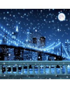 Romantic City Nightscape Computer Printed Photography Backdrop XLX-373