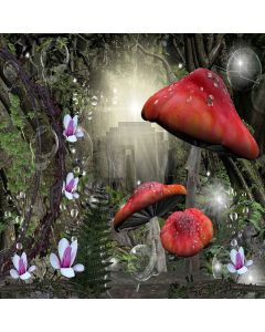 Fantasy Mushrooms Computer Printed Photography Backdrop XLX-421