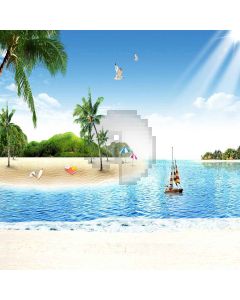 Beautiful Seaside Computer Printed Photography Backdrop XLX-462