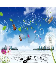 Dancing Notes  Computer Printed Photography Backdrop XLX-510
