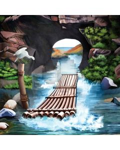 Bamboo Raft  Computer Printed Photography Backdrop XLX-532