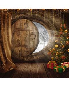Bright Door Of Christmas Digital Printed Photography Backdrop YHA-126