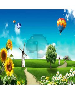 Countryside and balloon Digital Printed Photography Backdrop YHA-200