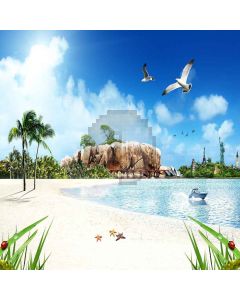 Wonderful Seaside Digital Printed Photography Backdrop YHA-333