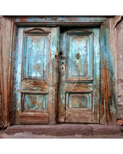 Shabby Wooden Door Computer Printed Photography Backdrop YKY-099