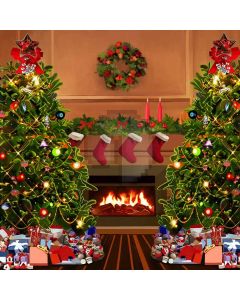 Cute Christmas Boots  Computer Printed Photography Backdrop YKY-194