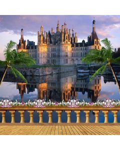 Riverside Castle Wish Tree Computer Printed Photography Backdrop ZJZ-030
