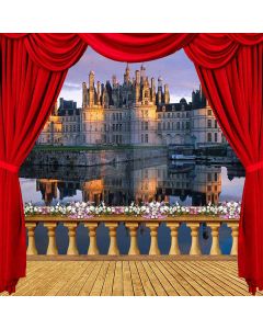 Riverside Castle View From Balcony Computer Printed Photography Backdrop ZJZ-031