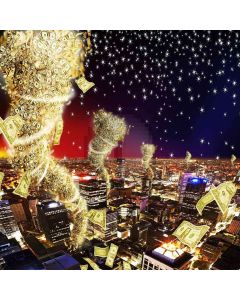 Cash Tornado In City Computer Printed Photography Backdrop ZJZ-060