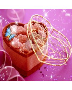 Heart shaped candy box Computer Printed Photography Backdrop ZJZ-163