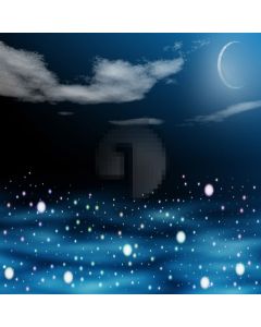 Curved moon white clouds Computer Printed Photography Backdrop ZJZ-211