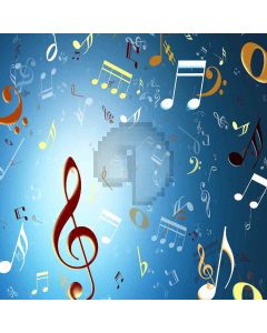 Musical Note Computer Printed Photography Backdrop ZJZ-300