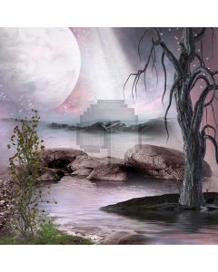 Lake water dried tree Computer Printed Photography Backdrop ZJZ-353
