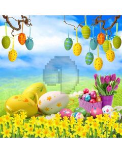 Painted Eggs Computer Printed Photography Backdrop ZJZ-399