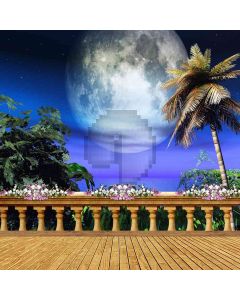 Big Moon Above The Water Computer Printed Photography Backdrop ZJZ-450