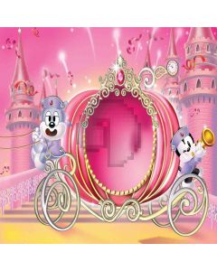 Pink Princess Cart Computer Printed Photography Backdrop ZJZ-483