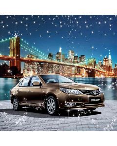 Fancy Car In Fancy City Computer Printed Photography Backdrop ZJZ-490