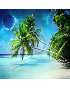Palm Tree Above The Sea Computer Printed Photography Backdrop ZJZ-528