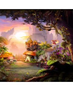 Mushroom Houses Computer Printed Photography Backdrop ZJZ-534